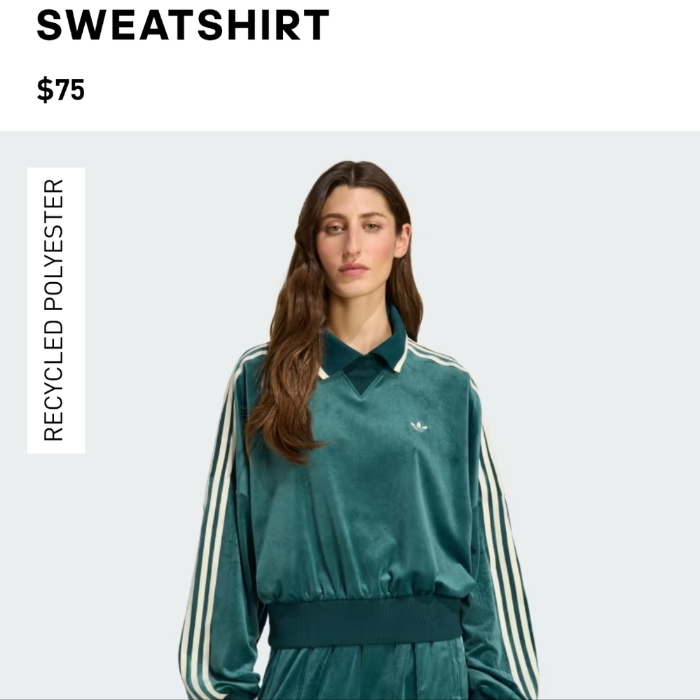 Adidas Liberty X Green Velvet Sweatshirt